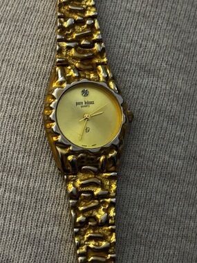 Gold-Tone Linked Bracelet Watch with Champagne Face